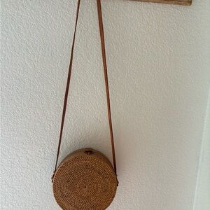 Brown Woven Crossbody Bag